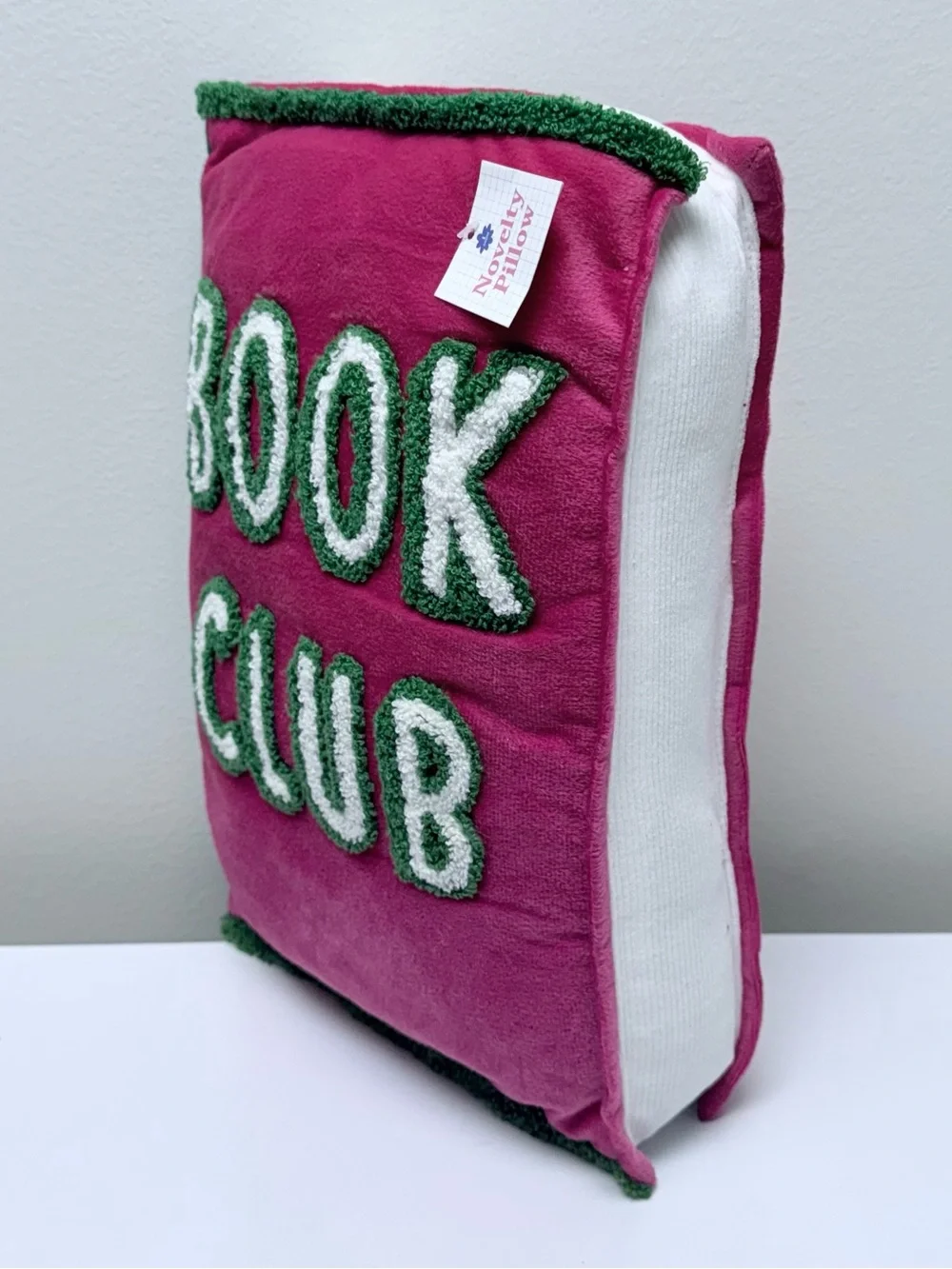 New! Pink 'Book Club' Plush Book Accent Pillow by Target Bullseye Playground